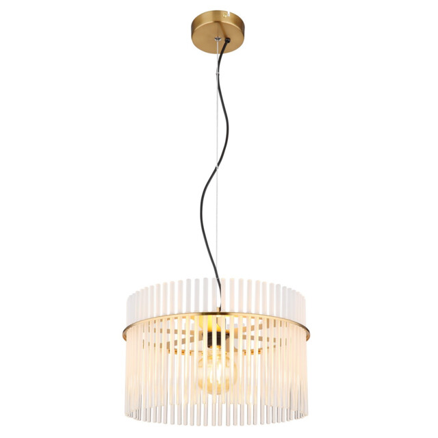 Gorley Pendant Ceiling Light Gold Colours Matt Opal Glass Shade 1x E27 - image 1