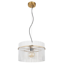 Gorley Pendant Ceiling Light Gold Colours Matt Opal Glass Shade 1x E27 - thumbnail 2