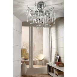 Cygnet Table Lamp 6 Light G4 Polished Chrome/White Glass/Crystal, NOT LED/CFL Compatible - thumbnail 5