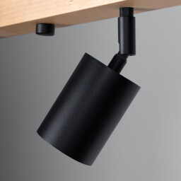 Verdo Modern Ceiling Spotlight Bar Wood, Black 4x GU10 - thumbnail 5