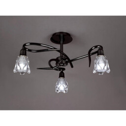Amel Ceiling 3 Light L1/SGU10, Black Chrome - thumbnail 2