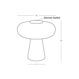Aerisca 35cm Table Lamp Black Matt-Smoked Glass LED 3000K Dimmable - thumbnail 2