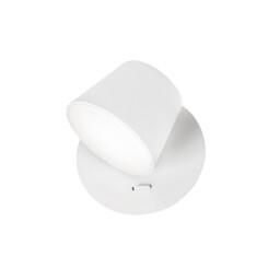Amadeo Single Spotlight White Aluminium Adjustable Switched LED 6W 528Lm 3000K - thumbnail 1