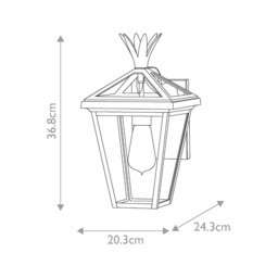 Palma 1 Light Small Outdoor Wall Lantern Burnished Bronze IP44 - thumbnail 2