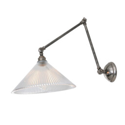 Rebell Adjustable Arm Wall Light, Antique Silver - thumbnail 1
