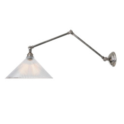 Rebell Adjustable Arm Wall Light, Antique Silver - thumbnail 2