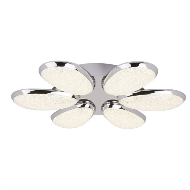 Lori Integrated LED Flush Multi Arm Ceiling Light Chrome, White - image 1