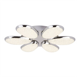Lori Integrated LED Flush Multi Arm Ceiling Light Chrome, White - thumbnail 1