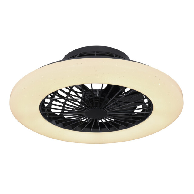 Travo Ceiling Fan Black LED Dimmable 3000-6500K Remote Control Timer - image 1