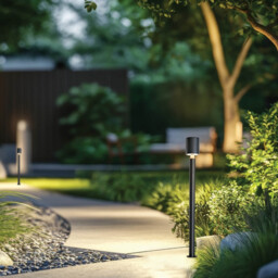 Altara 60cm Outdoor Bollard Sandy Black LED 3000K IP65 - thumbnail 2
