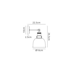 Carmel Adjustable Dome Wall Lamp, 1 x E27, Antique Silver, Copper, White - thumbnail 2
