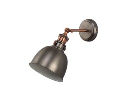 Carmel Adjustable Dome Wall Lamp, 1 x E27, Antique Silver, Copper, White - thumbnail 3