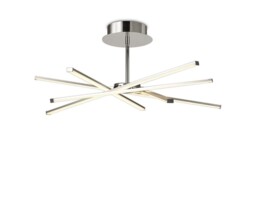 Star Ceiling 70.5cm Round 42W 3000K, 3700lm, Dimmable, Silver, Frosted Acrylic, Polished Chrome - thumbnail 1
