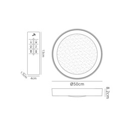 Fusion Flush Ceiling Light 50cm Round 40W LED 3000-6500K Tuneable, 1920lm, Remote Control Chrome, Acrylic - thumbnail 2