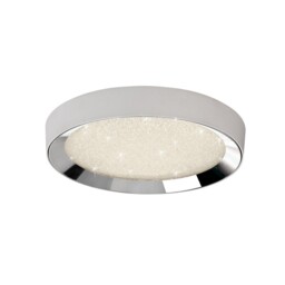 Fusion Flush Ceiling Light 50cm Round 40W LED 3000-6500K Tuneable, 1920lm, Remote Control Chrome, Acrylic - thumbnail 1