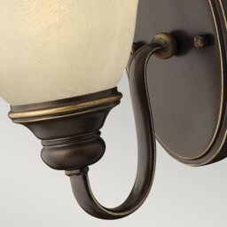 Cello 1 Light Wall Light Antique Bronze Glass Shade, E27 - thumbnail 3