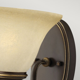 Cello 1 Light Wall Light Antique Bronze Glass Shade, E27 - thumbnail 2