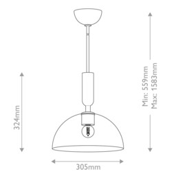 Alora Mood Jude Dome Pendant Ceiling Light Contemporary Brushed Gold 1x E27 - thumbnail 3