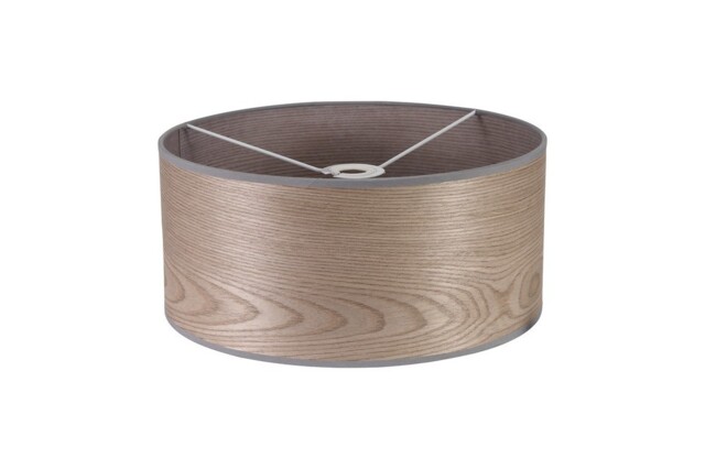 Jerusalem Round, 395 x 180mm Wood Effect Shade, Grey Oak, White Laminate - image 1