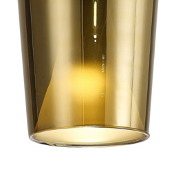 Elsa Assembly Pendant (WITHOUT PLATE) With Champagne Glass Shade, 1 Light E27, Gold Glass With Frosted Inner Cone - thumbnail 5