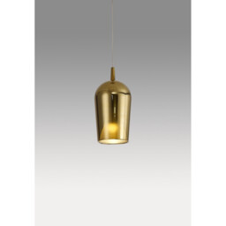 Elsa Assembly Pendant (WITHOUT PLATE) With Champagne Glass Shade, 1 Light E27, Gold Glass With Frosted Inner Cone - thumbnail 2