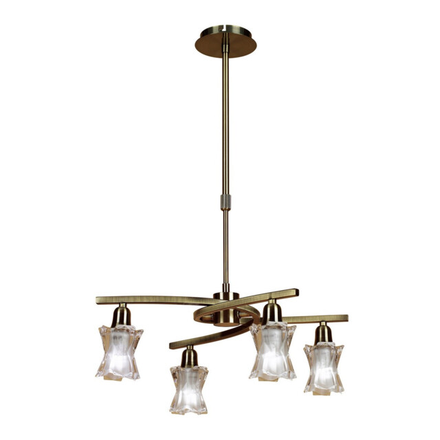 Alaska Pendant Convertible To Semi Flush 4 Light L1/SGU10, Antique Brass - image 1