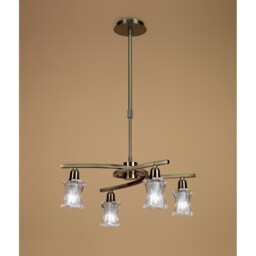 Alaska Pendant Convertible To Semi Flush 4 Light L1/SGU10, Antique Brass - thumbnail 2