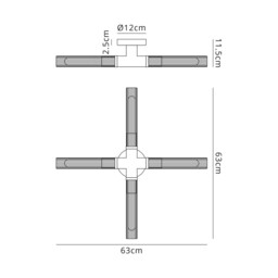 Conesville Bathroom 4 Light Ceiling Lamp, E27, IP44, Satin Black - thumbnail 2