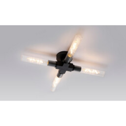 Conesville Bathroom 4 Light Ceiling Lamp, E27, IP44, Satin Black - thumbnail 3