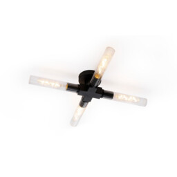 Conesville Bathroom 4 Light Ceiling Lamp, E27, IP44, Satin Black