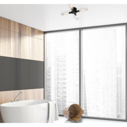 Conesville Bathroom 4 Light Ceiling Lamp, E27, IP44, Satin Black - thumbnail 5