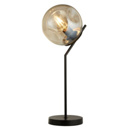 Punch Table Lamp Black, Champagne Punched Glass - thumbnail 1