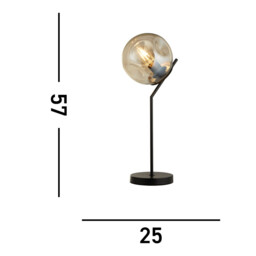 Punch Table Lamp Black, Champagne Punched Glass - thumbnail 3