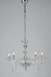 RIFLESSO 5 Light Chandeliers Chrome, Crystal 70x53cm