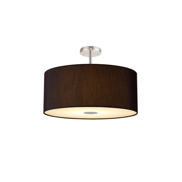 Baymont Polished Chrome 5 Light E27 Drop Flush With 60cm x 22cm Faux Silk Shade, Black/White Laminate - image 1