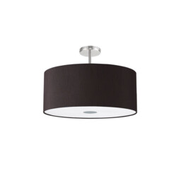 Baymont Polished Chrome 5 Light E27 Drop Flush With 60cm x 22cm Faux Silk Shade, Black/White Laminate - thumbnail 5