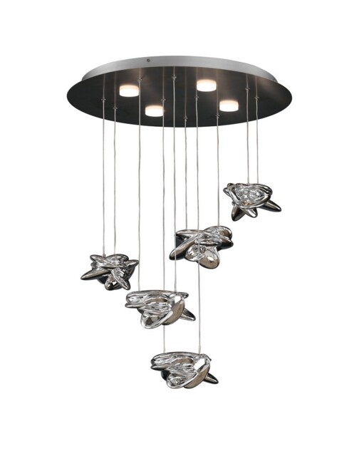 Nido Ceiling Cluster Pendant 62cm Round 5 + 4 Lights 30W + 20W LED 3000K, 4000lm, Chrome - image 1