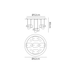 Nido Ceiling Cluster Pendant 62cm Round 5 + 4 Lights 30W + 20W LED 3000K, 4000lm, Chrome - thumbnail 2