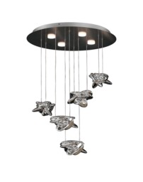 Nido Ceiling Cluster Pendant 62cm Round 5 + 4 Lights 30W + 20W LED 3000K, 4000lm, Chrome
