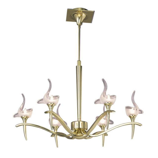 Viena Telescopic Pendant Round 6 Light G9, Polished Brass - image 1