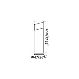 Block Outdoor Bollard Light Concrete 1x E27 IP65 - thumbnail 2