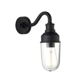 Monza Outdoor Wall Lantern Matt Black, Clear Glass