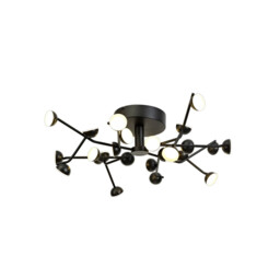 Adn 24 Light Ceiling, Round 65.8cm, 72W LED, 3000K, 4600lm, Black, 3yrs Warranty