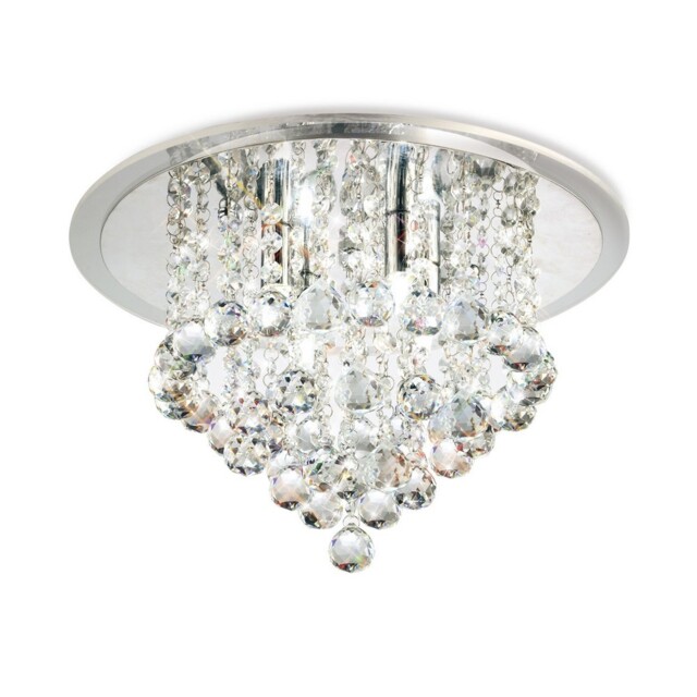 Atla Flush Ceiling 4 Light Polished Chrome, Acrylic Trim, Crystal - image 1