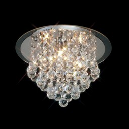 Atla Flush Ceiling 4 Light Polished Chrome, Acrylic Trim, Crystal - thumbnail 2