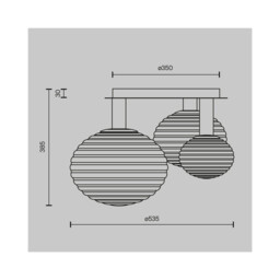 Reels Modern Globe Ceiling Light Black 3xE14 Smoky Shade - thumbnail 2