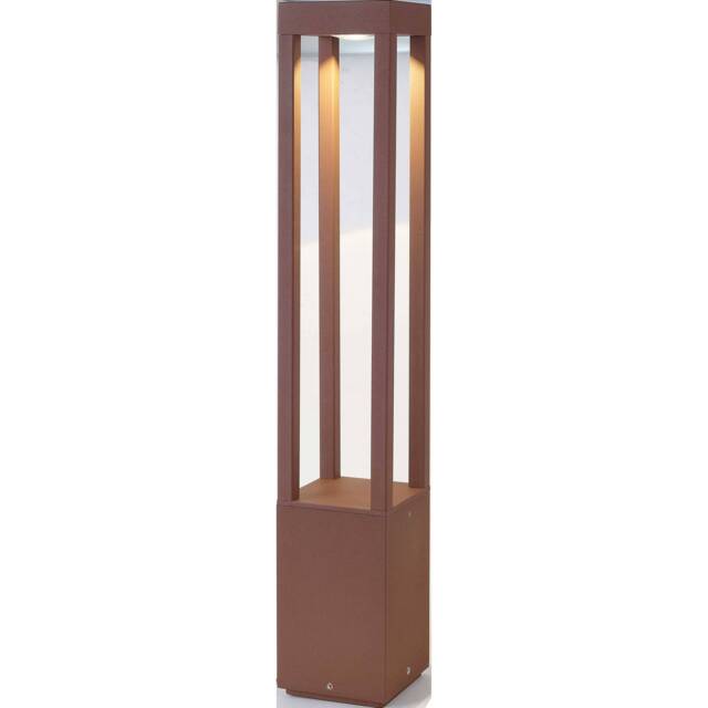 Agra LED Outdoor Bollard Light Rust Brown IP54 - image 1