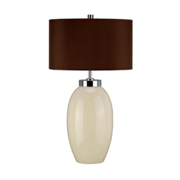 Victor 1 Light Small Table Lamp - Cream, E27