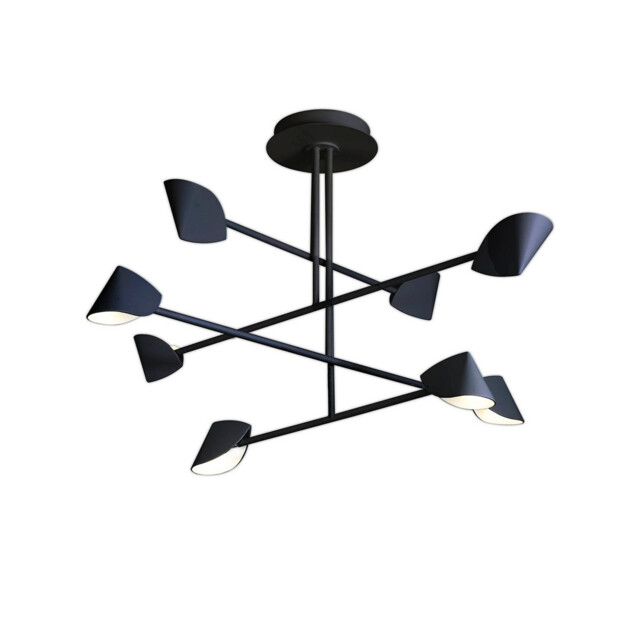 Capuccina 8 Light Fixed Pendant, 61.5W LED, 3000K, 4000lm, Black, 3yrs Warranty - image 1
