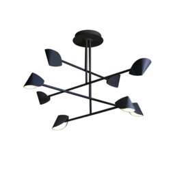 Capuccina 8 Light Fixed Pendant, 61.5W LED, 3000K, 4000lm, Black, 3yrs Warranty